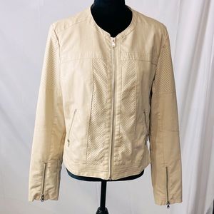 Bernardo Women’s  Faux Leather Jacket In Cream